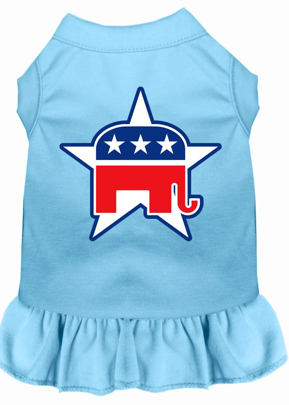 Republican Screen Print Dress Baby Blue Med (12)