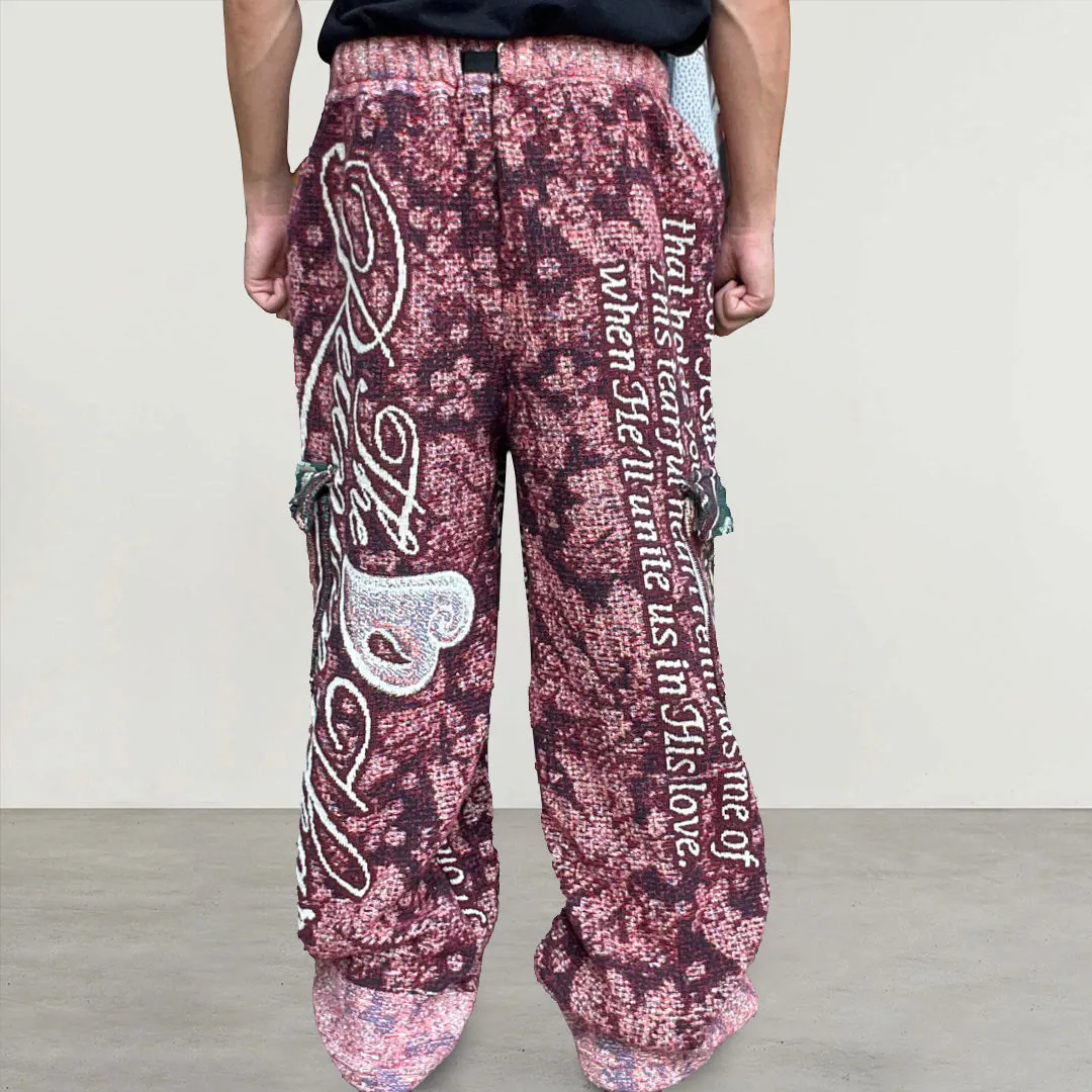 Retro hip-hop trendy tapestry trousers