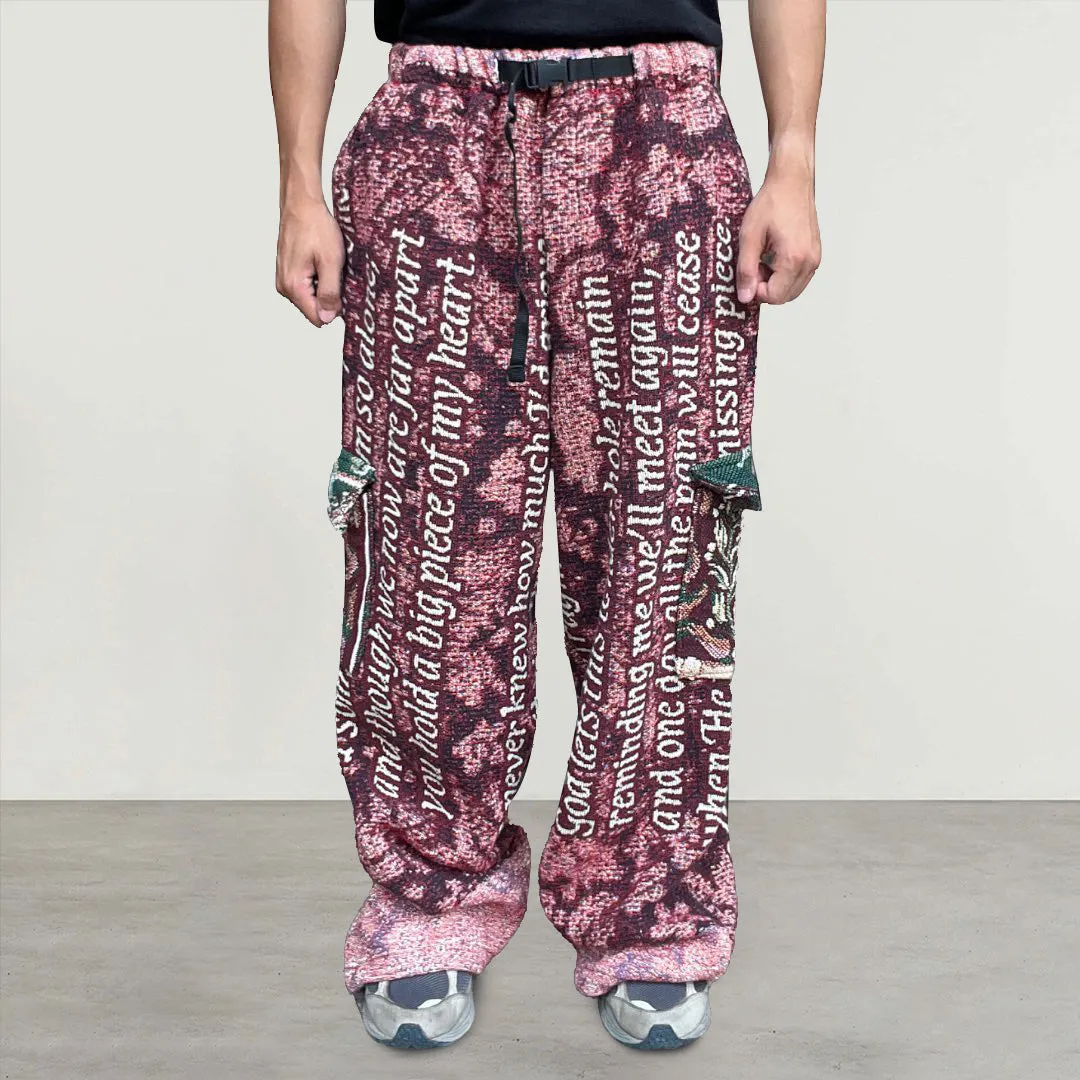 Retro hip-hop trendy tapestry trousers