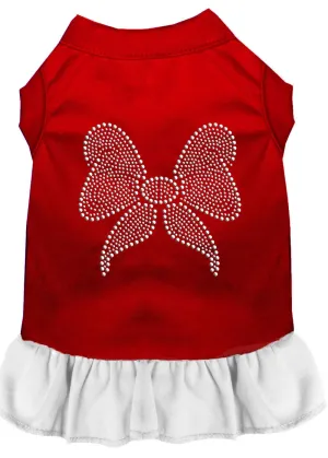 Rhinestone Bow Dress Red With White Xs (8)