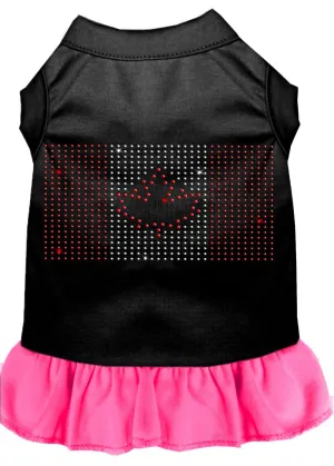 Rhinestone Canadian Flag Dress Black With Bright Pink Med (12)