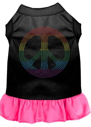 Rhinestone Rainbow Peace Dress Black With Bright Pink Xxl (18)