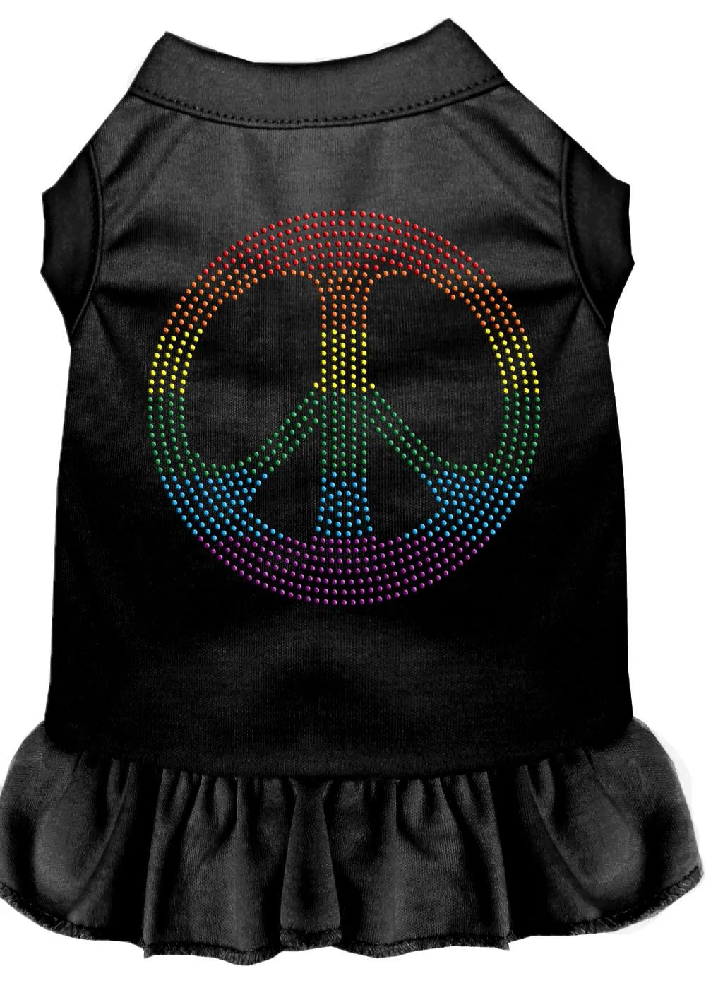 Rhinestone Rainbow Peace Dress Black Xl (16)