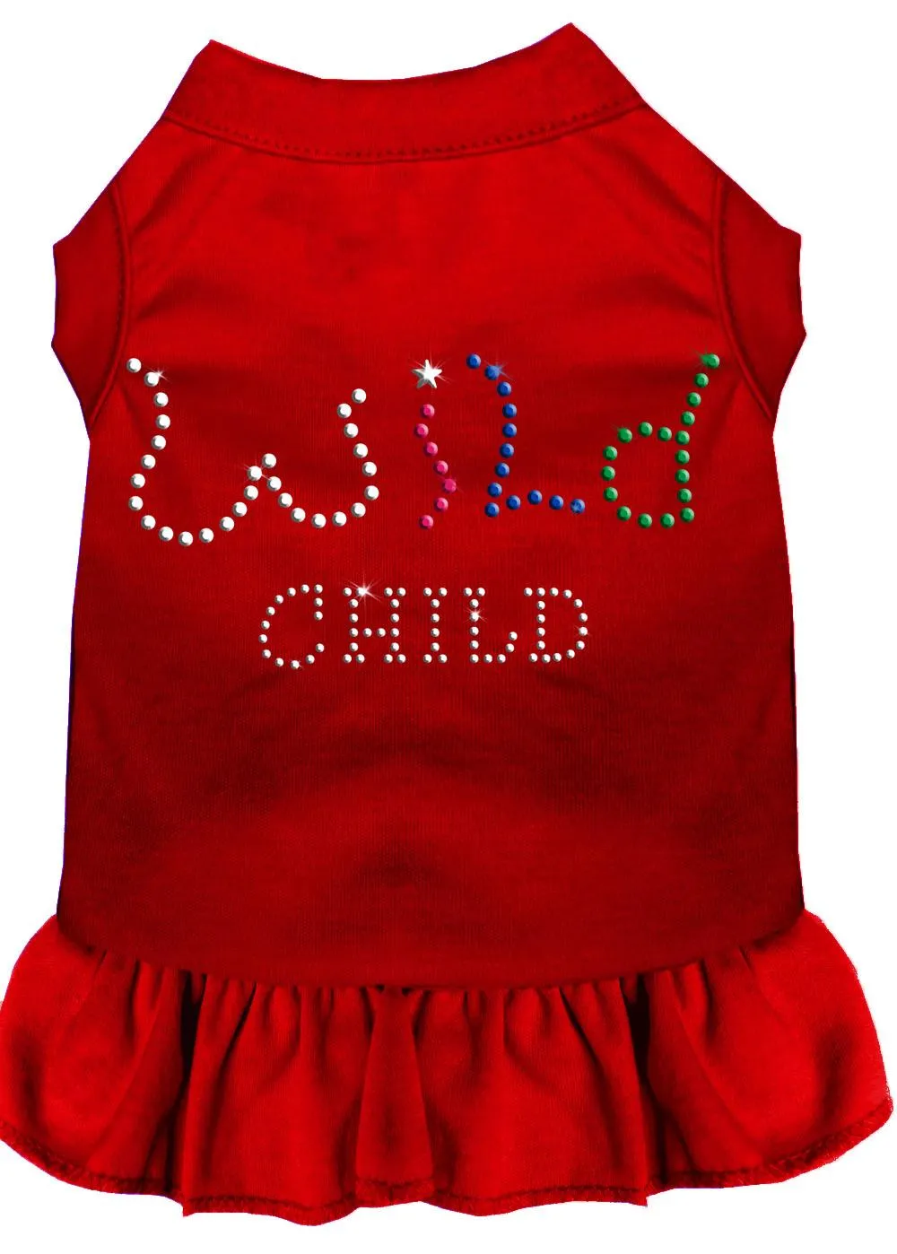 Rhinestone Wild Child Dress Red Sm (10)