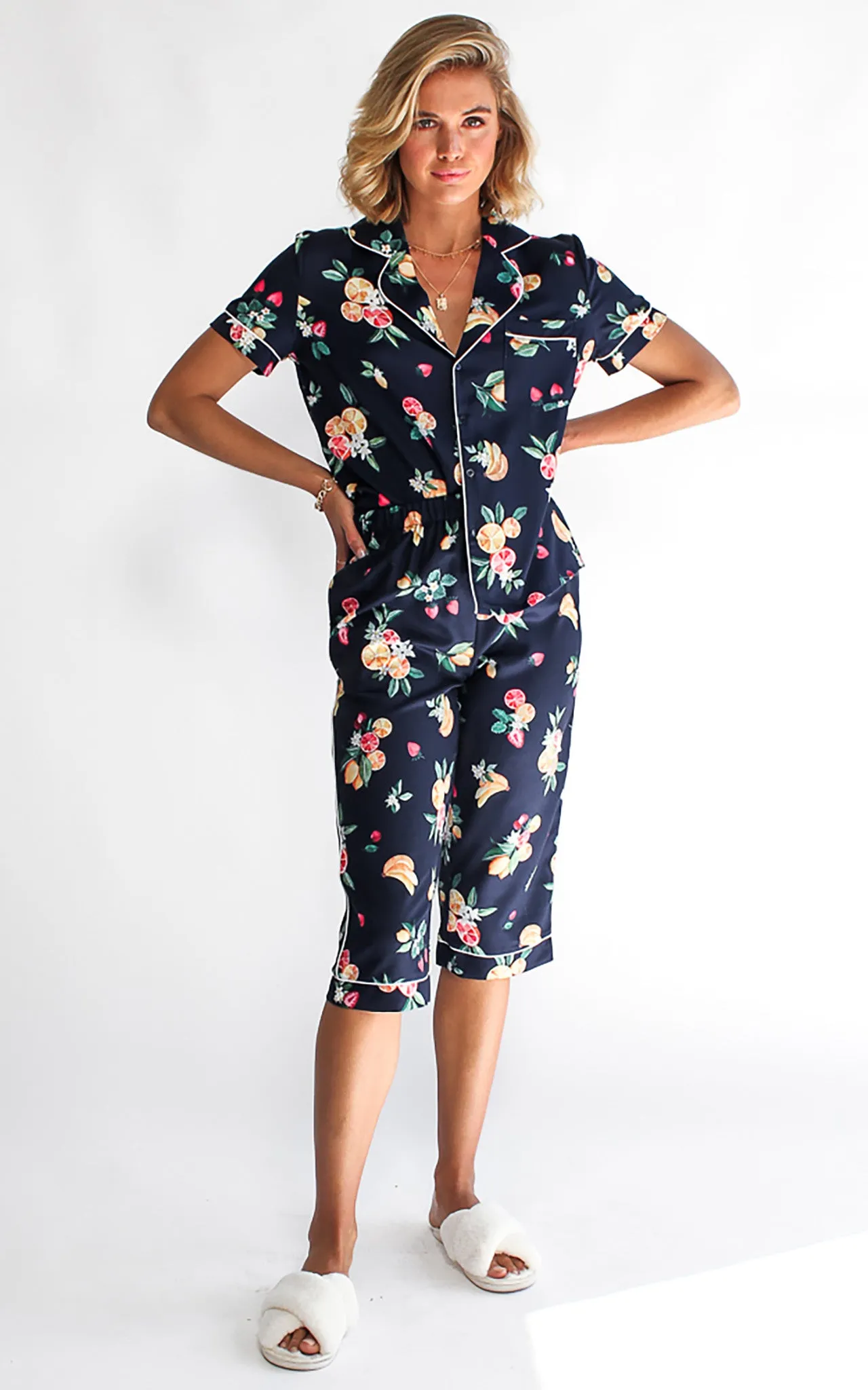 Sangria Pj Top - Navy Fruit