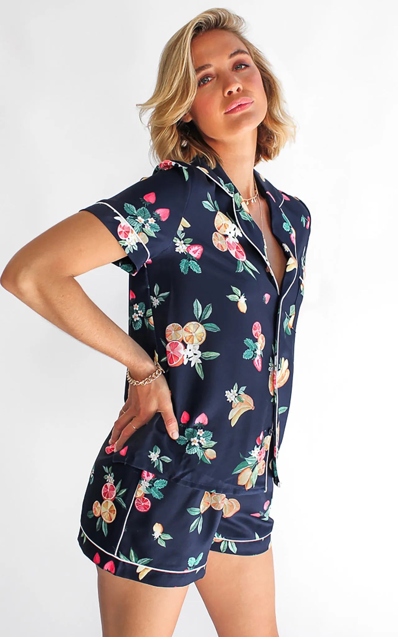 Sangria Pj Top - Navy Fruit