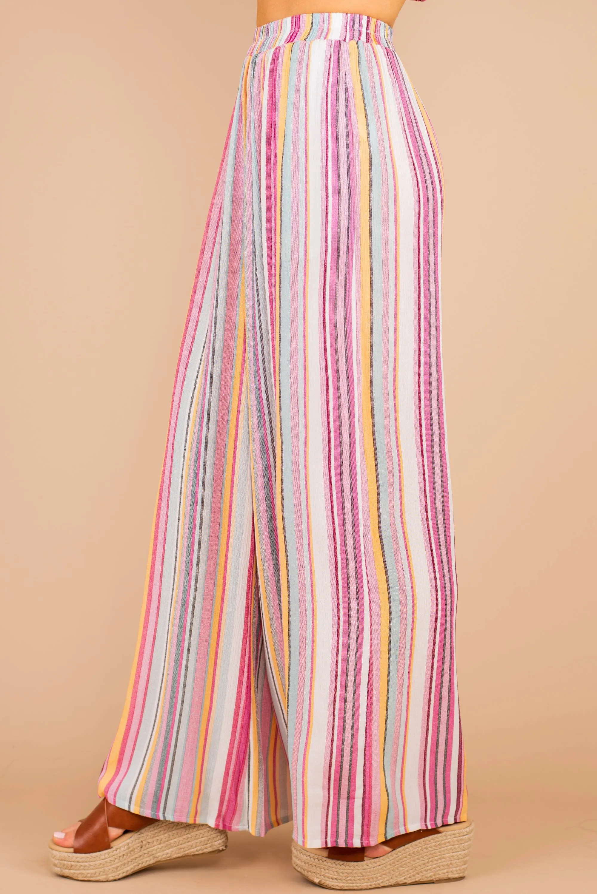 Shine So Bright Pink Multi Striped Pants