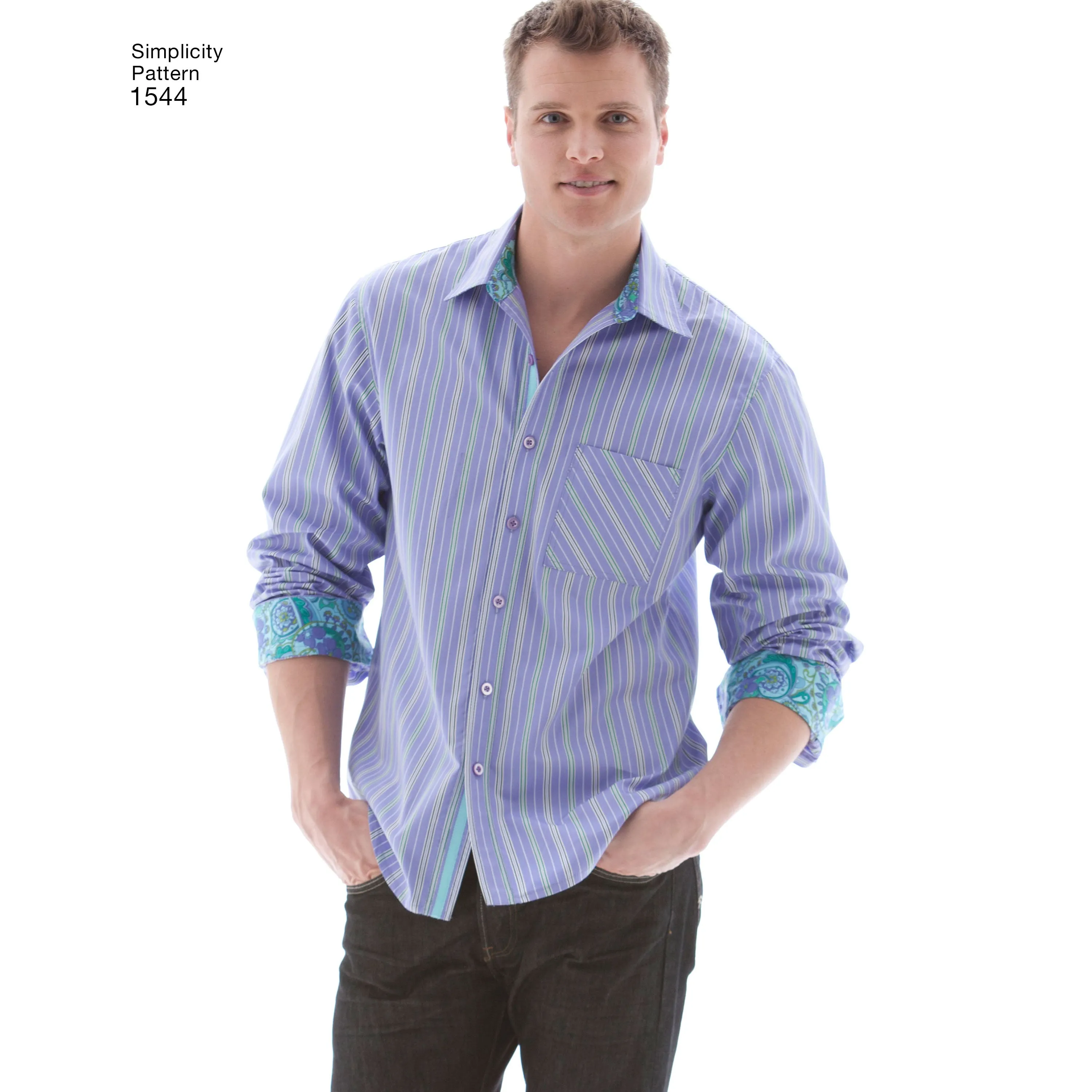 Simplicity Pattern S1544 Men's Shirt with Fabric Variations