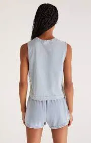 Sloanne Jersey Denim Muscle Tank | Indigo