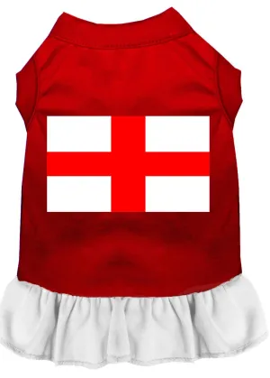 St. Georges Cross Screen Print Dress Red With White Xxl (18)