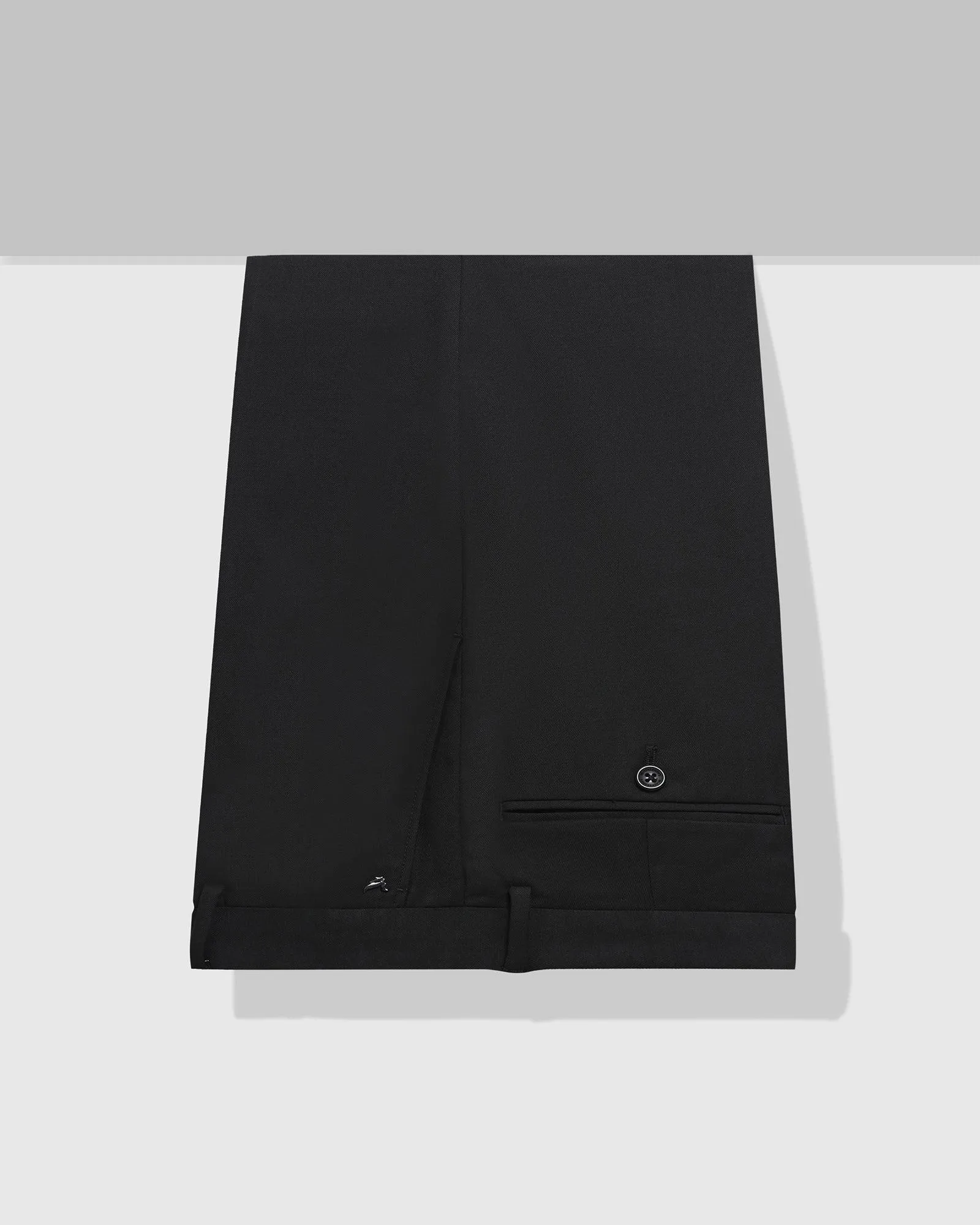 Straight B-90 Formal Black Solid Trouser - Nedward