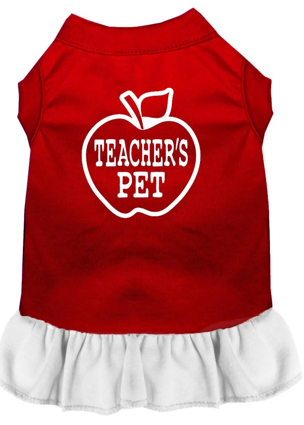 Teachers Pet Screen Print Dress Red With White Xl (16)