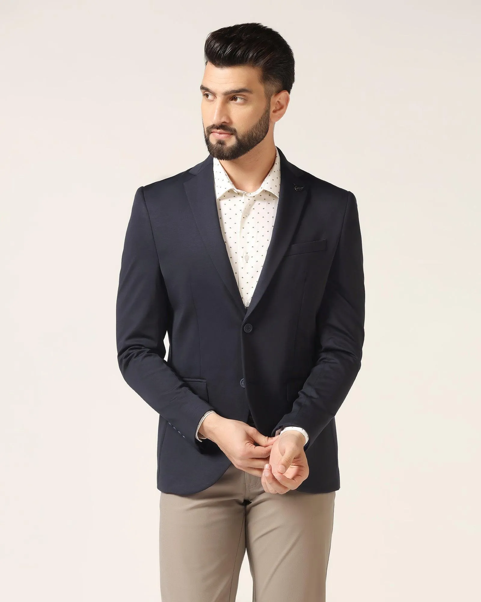 TechPro Formal Navy Solid Blazer - Sein