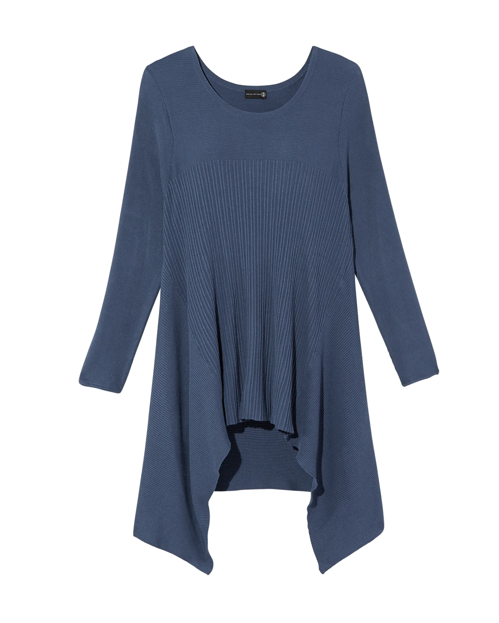 Trixie Ribbed High-Low Sweater | Navy