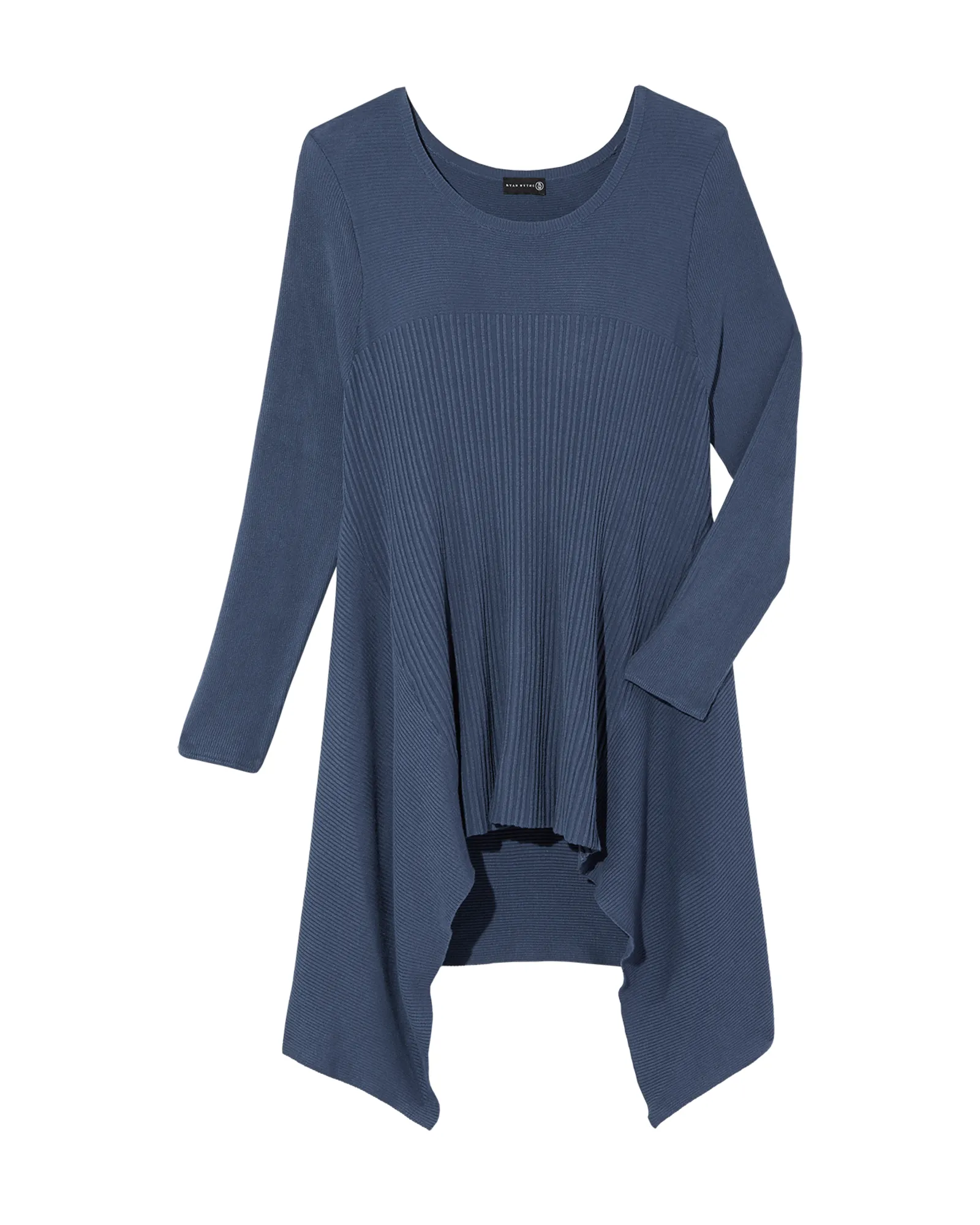 Trixie Ribbed High-Low Sweater | Navy