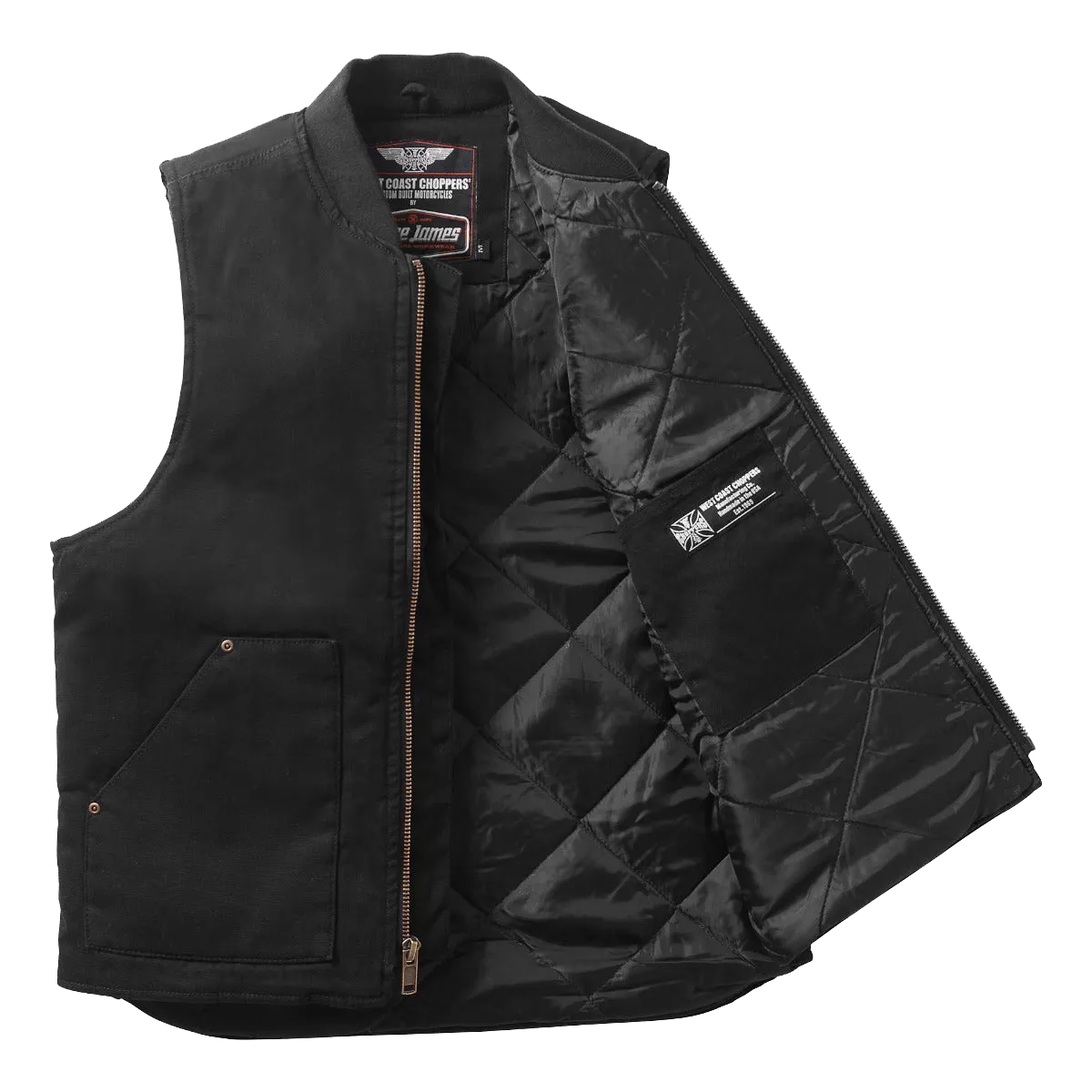 WCC HEAVY DUTY CANVAS WORKVEST - BLACK