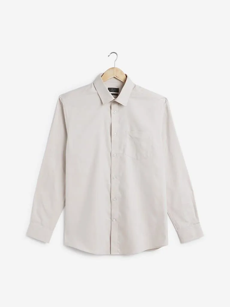 WES Formals Beige Relaxed-Fit Shirt