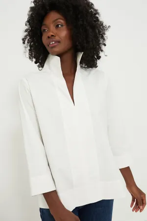 White Sullivan Stand Collar Blouse