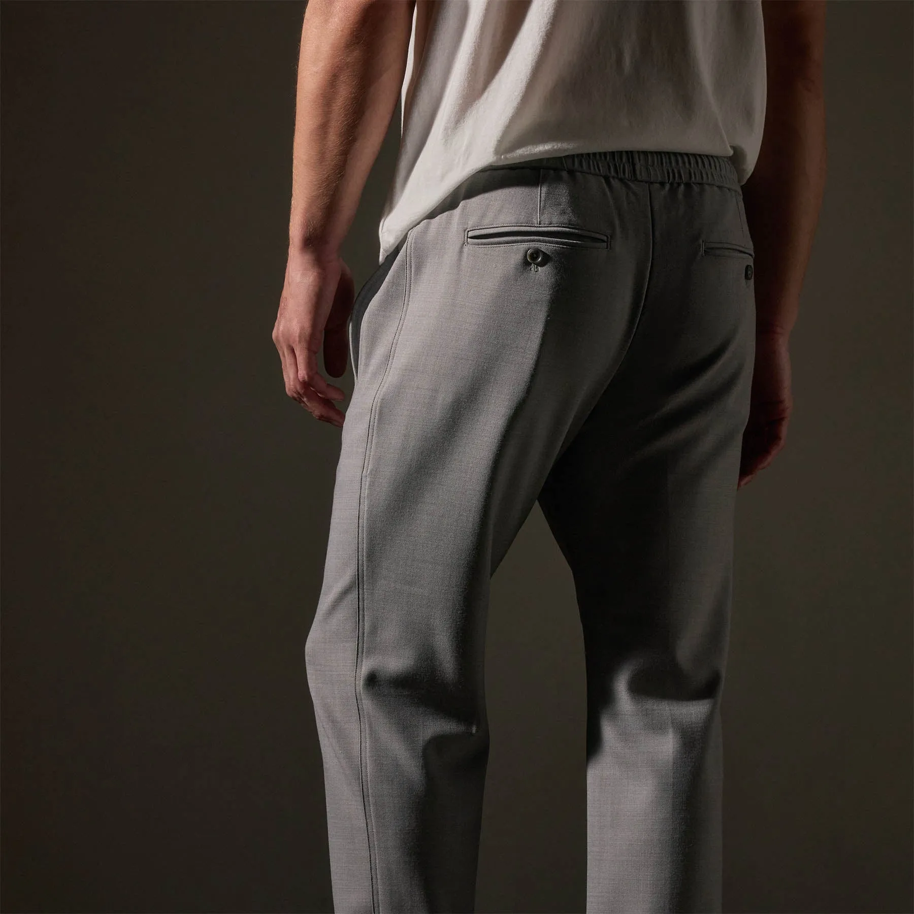 Wool Blend Trouser - Heather Grey