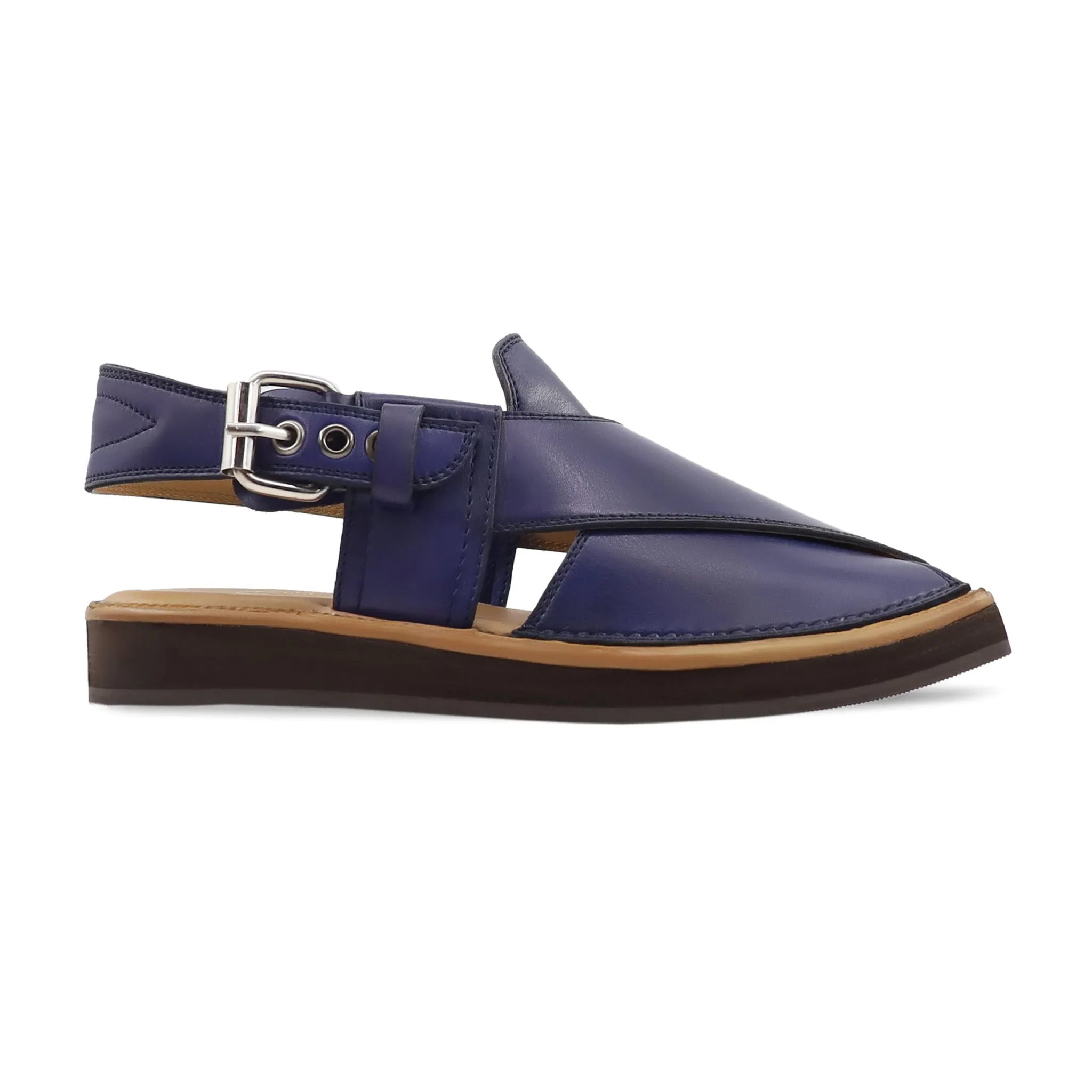 Zanzi - Men's Blue Calf Leather Sandal