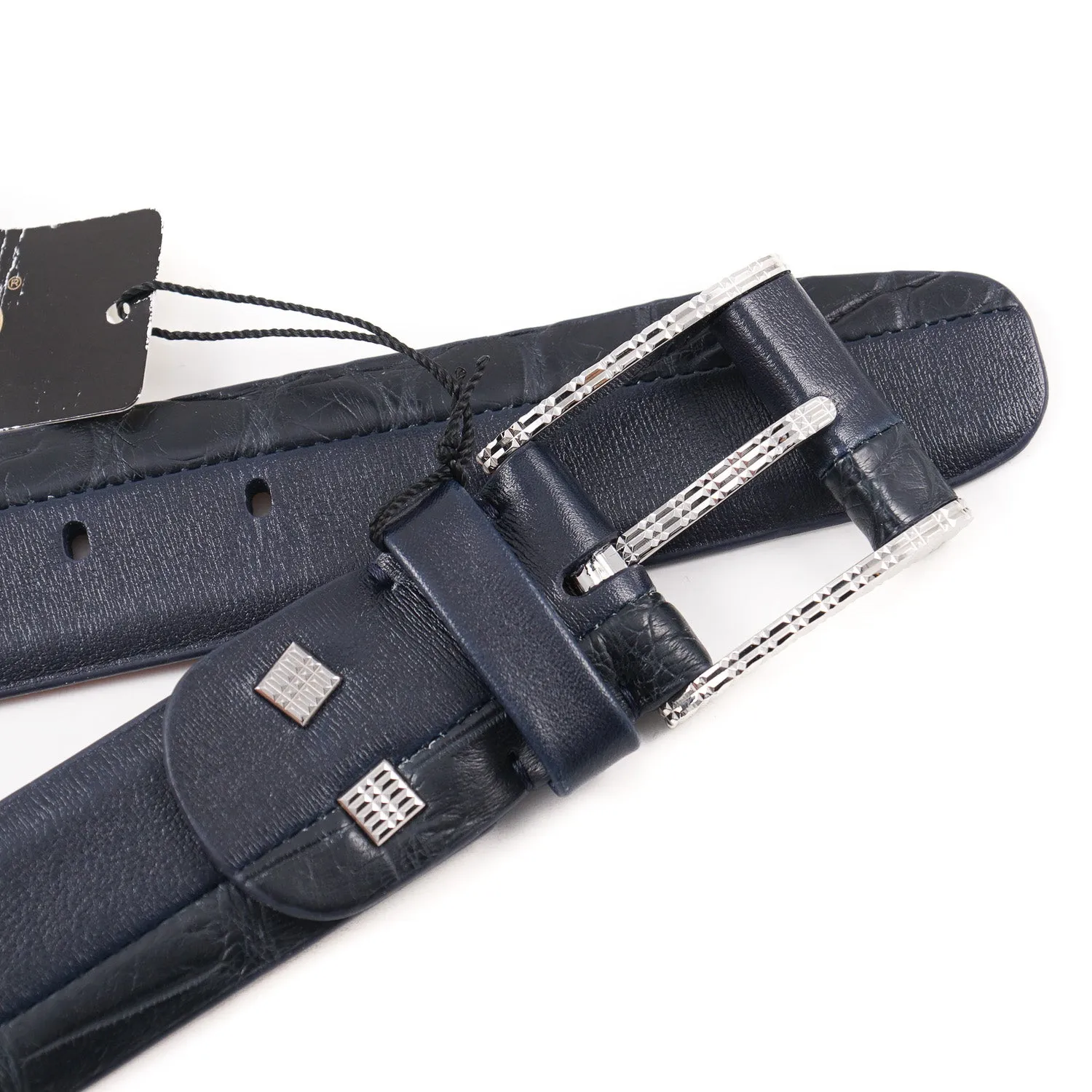 Zilli Crocodile Belt with Diamond Knurled Buckle