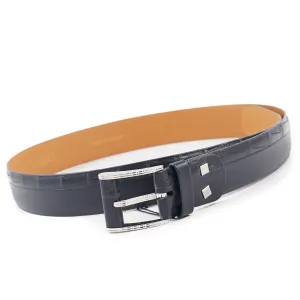 Zilli Crocodile Belt with Diamond Knurled Buckle